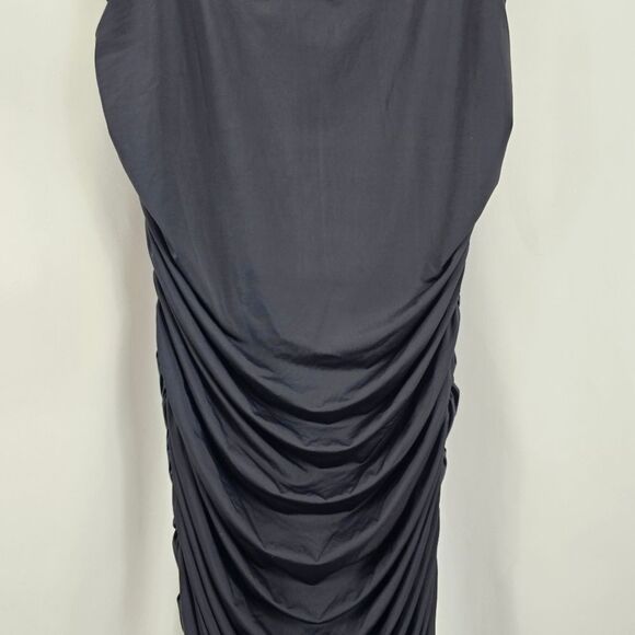 Aritzia Ten by Babaton V Neck Ruched Mini Dress in Black - Size M - Picture 5 of 9